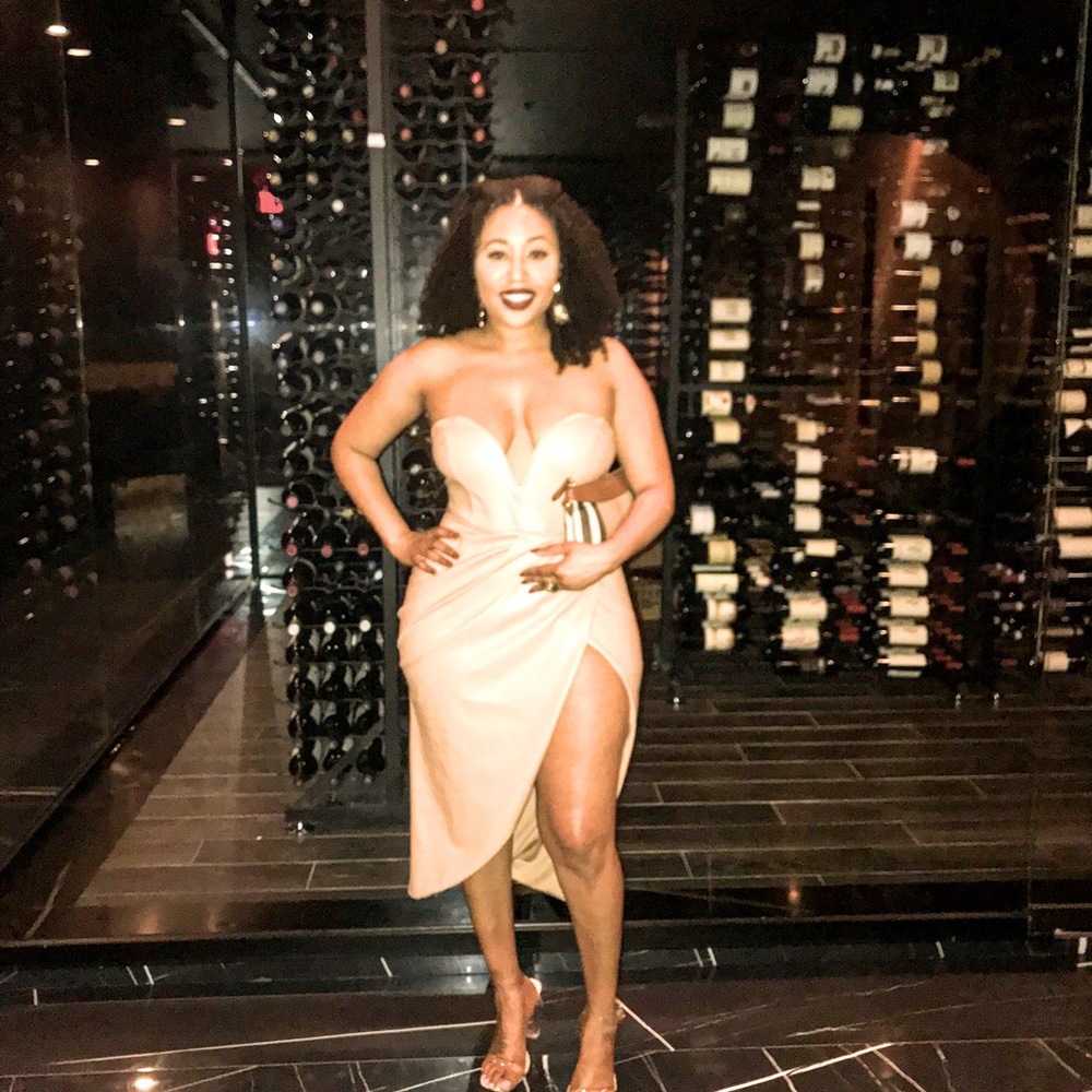 Tan vegan leather dress size medium